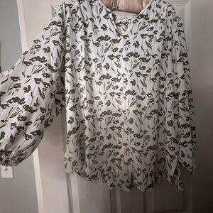 Elegant Floral Blouse - Black and White
